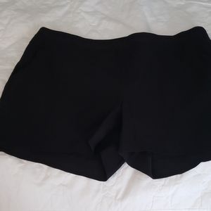 Black cotton shorts W/stretch,  front pockets